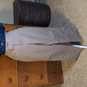 EDDIE BAUER BLAKELY FIT KHAKI TAN WIDE CUFF mid-rise pants SZ 14